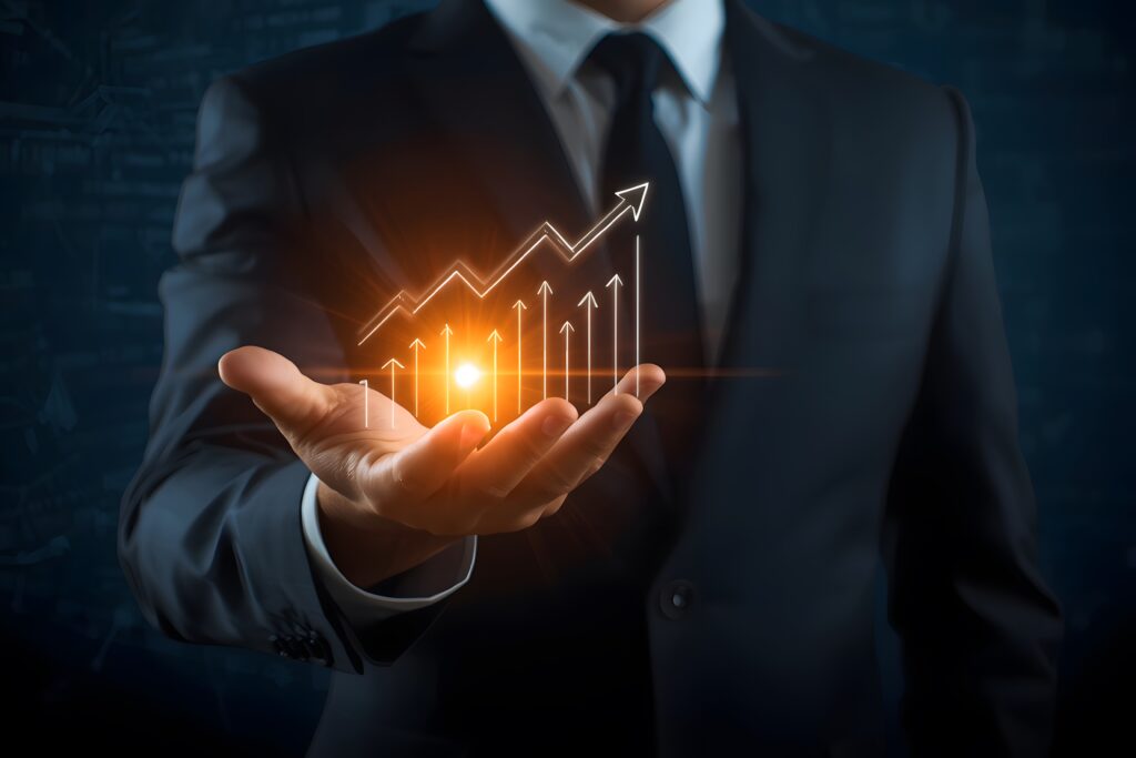 vecteezy businessman holding growing graph financial growth success 72187631